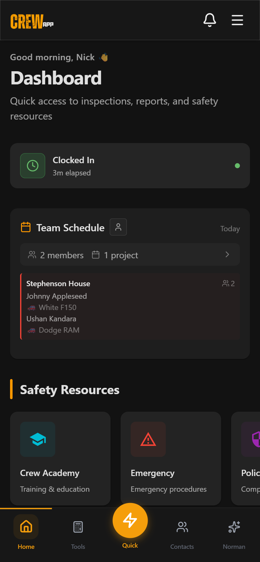 Mobile Dashboard